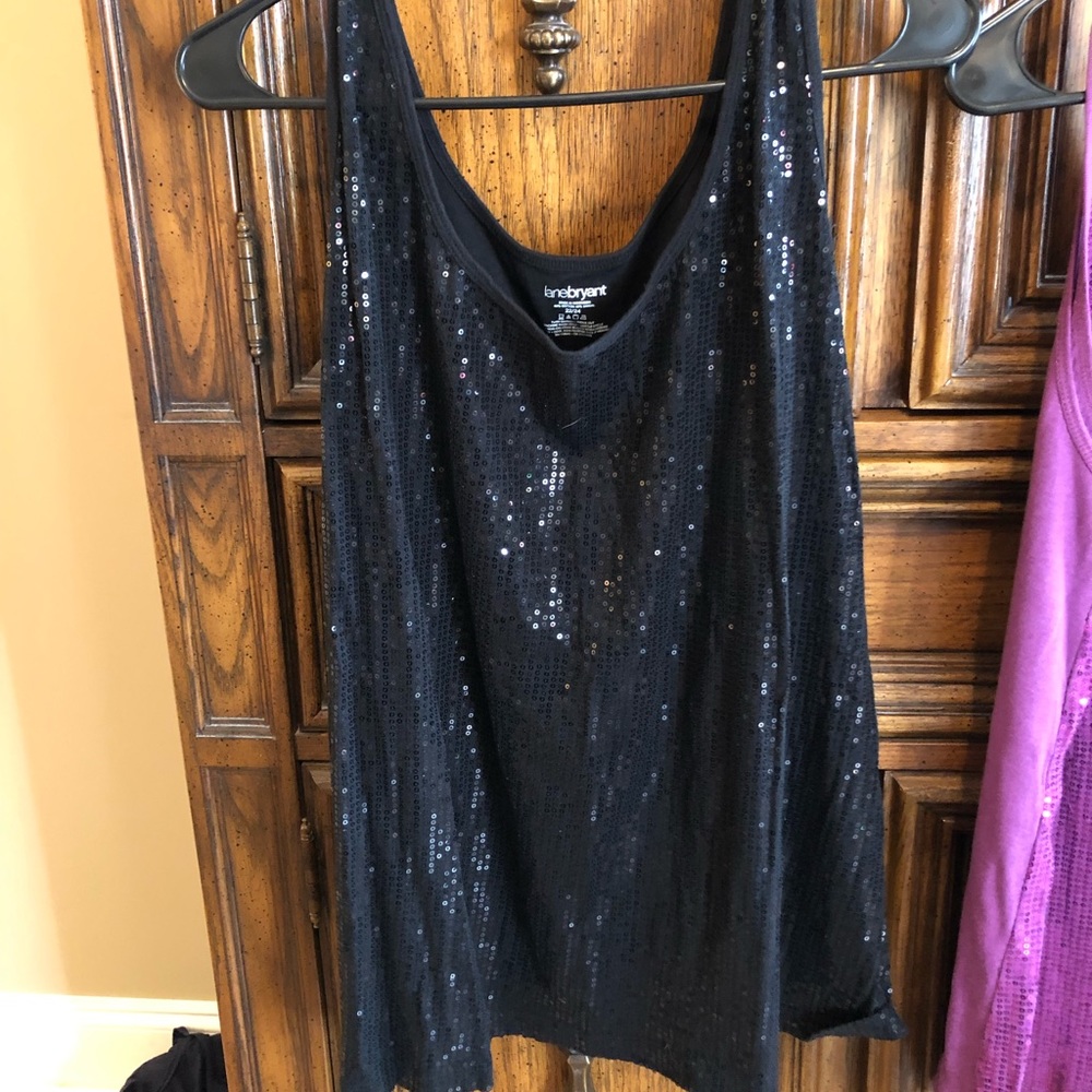 Lane Bryant Black Sequined Tank Top- Plus Size 22/24